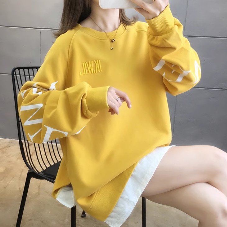 レディース トップス ロンT 長袖 袖あり ラウンドネック 襟なし 大人可愛い シンプル カジュアル おしゃれ こなれ感 ラフ ナチュラル ロゴ 柄 春 秋 冬 10代 20代 ティーン お姉さん