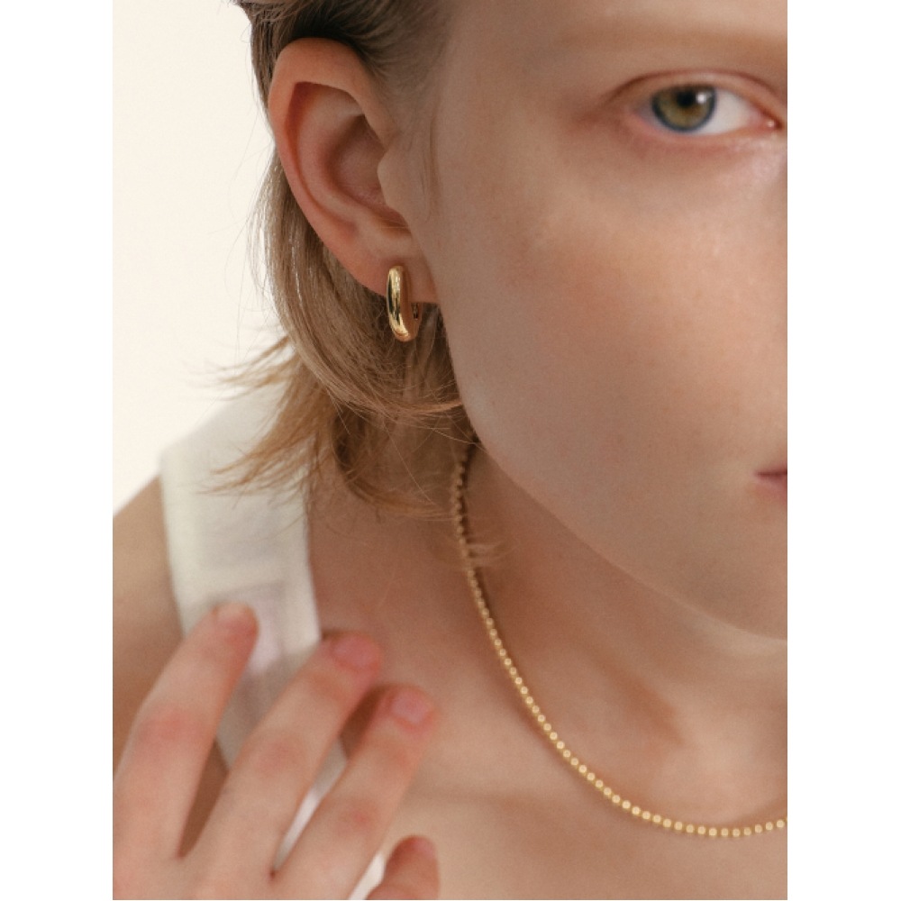 LUNNE シルバー 925 ドーム型 ワンタッチピアス LSE102