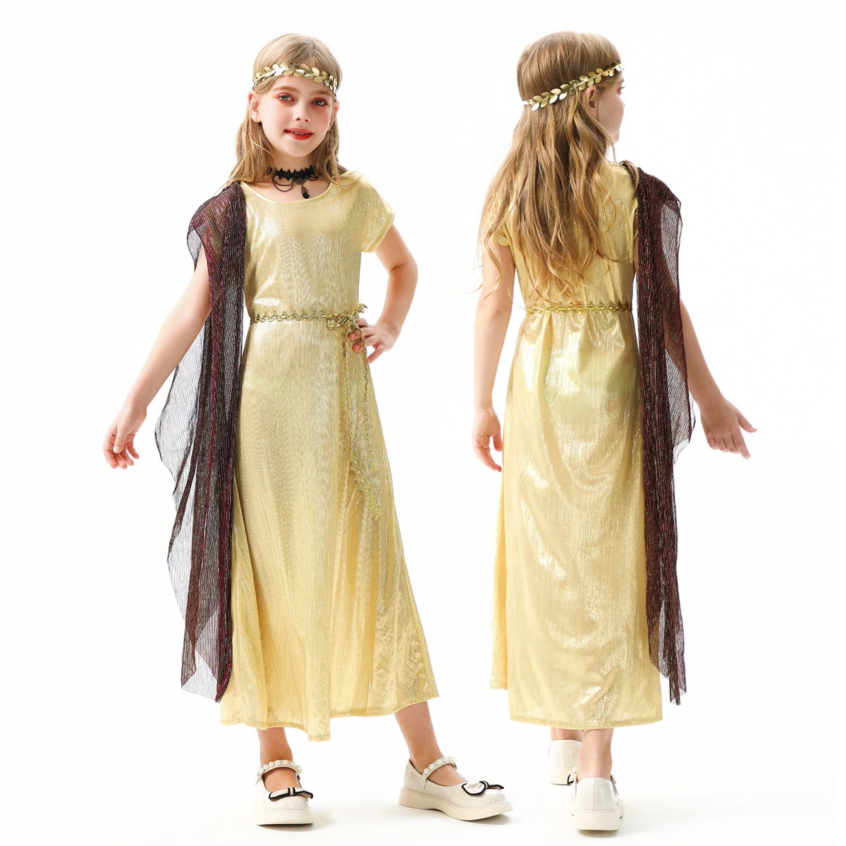 ハロウィンの子供用コスチューム古代ギリシャ・ローマ神話のコス女の子のドレスエジプトの女神の子供服パフォーマンスコスチューム