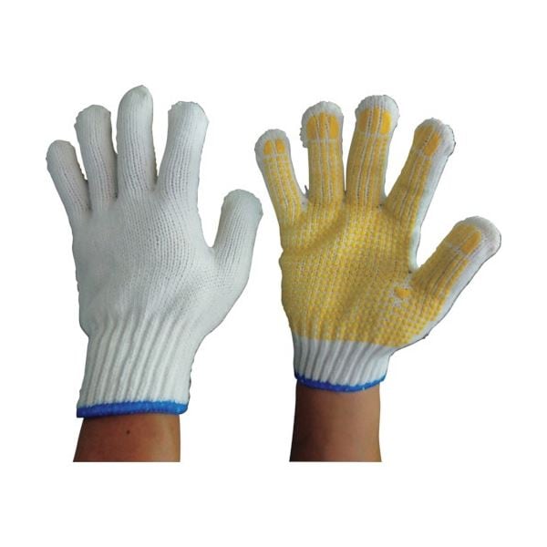 （まとめ）富士手袋工業 シノフィッティングすべり止め M ホワイト 1パック（10双）[x5]