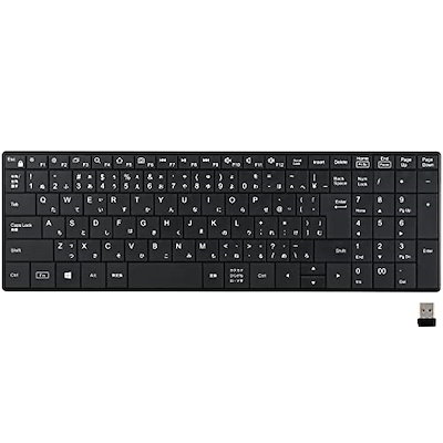 他サイト： バッファロー 2.4GHz 無線 コンパクト キーボード PC/Windows/Mac 対応 リモート テレワーク 在宅 ブラック BSKBW335BKの商品画像