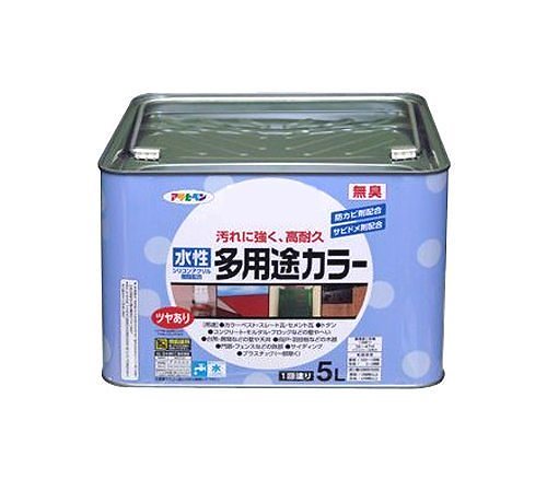（まとめ買い）水性多用途カラー 5L 黒 [x3缶セット]