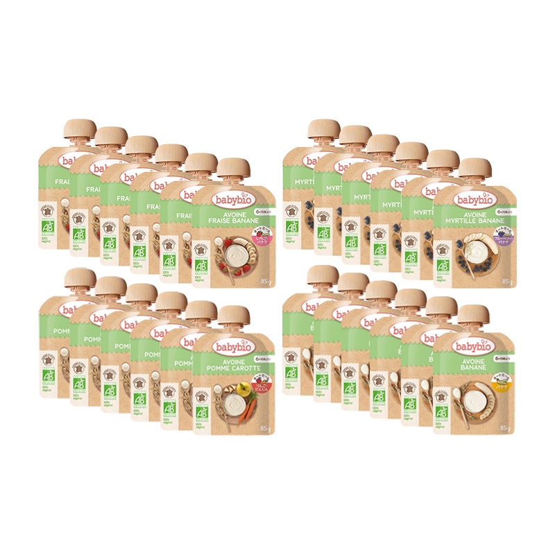 ベビーオートミール 85g 4種各6食セット ストロベリー・バナナ ブルーベリー・バナナ アップル・キャロット オーガニック 赤ちゃん 6ヶ月頃から