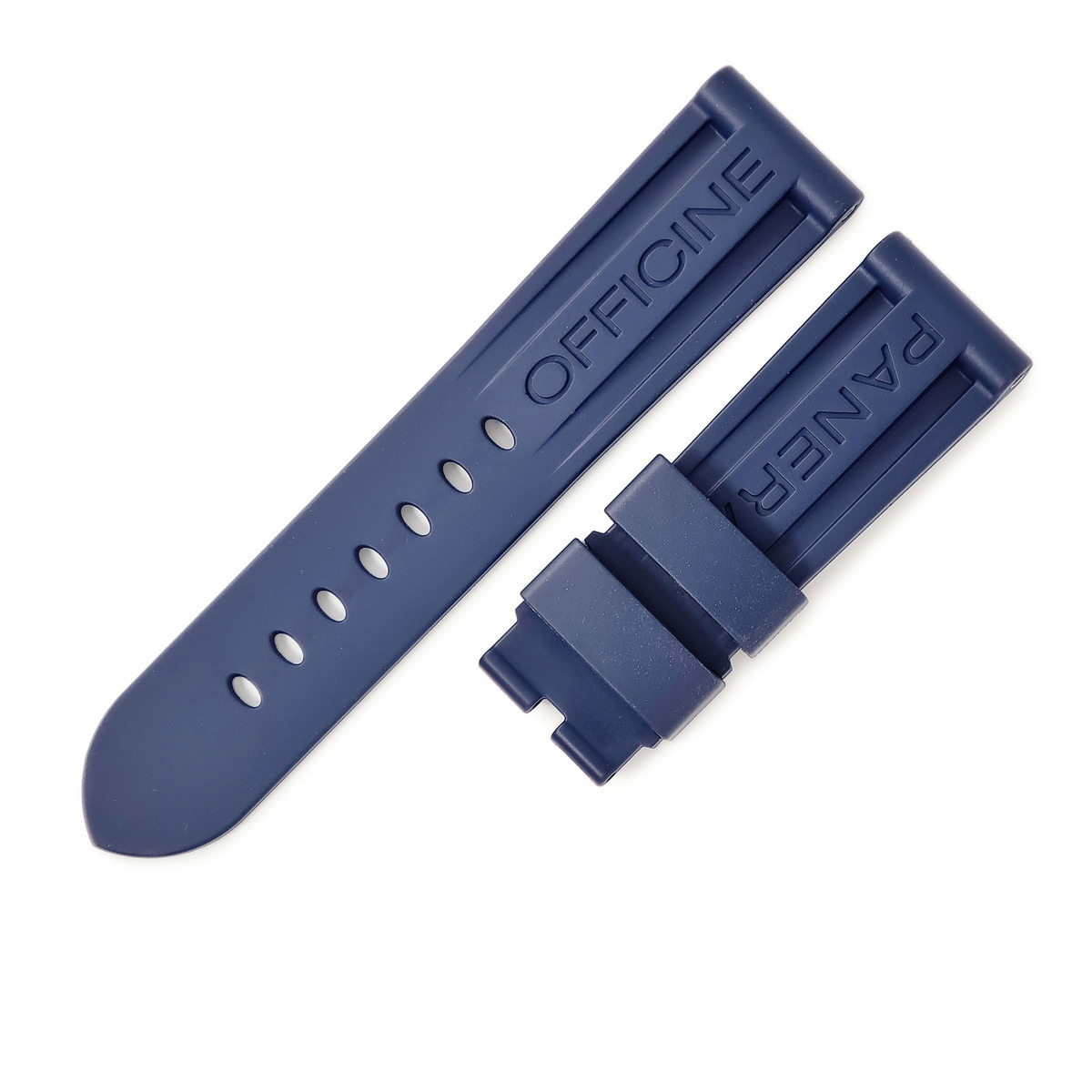 パネライ PANERAI 腕時計パーツ 純正 ルミノール用 ラバーバンド ラバー ネイビー 未使用 替え ベルト ストラップ 尾錠用 予備 交換 スペア 24ｍｍ ネイビー 紺 【中古】