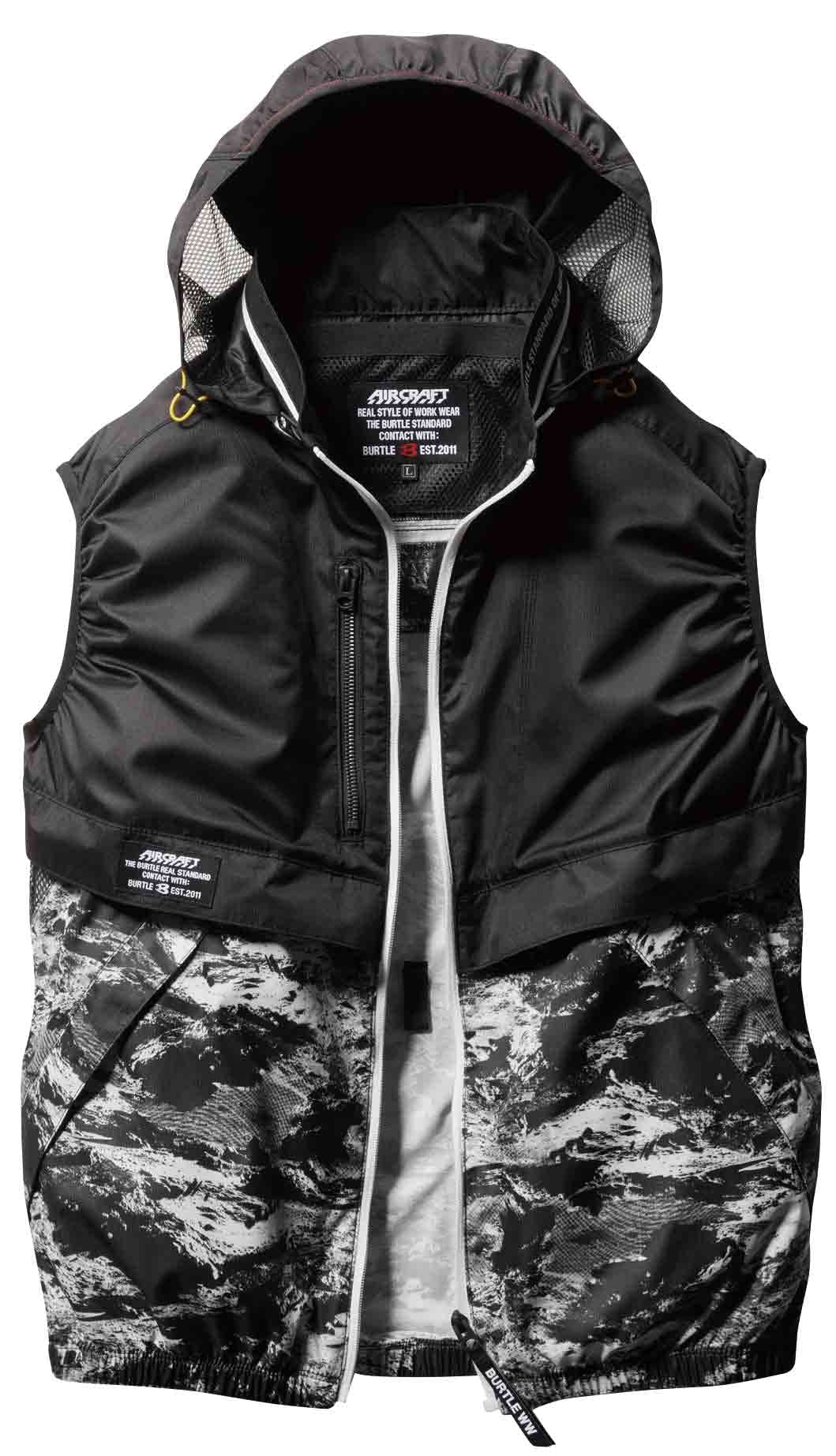 BURTLE バートル エアークラフトベスト(ユニセックス) 春夏用 ブラックウッド AC1174 73 L