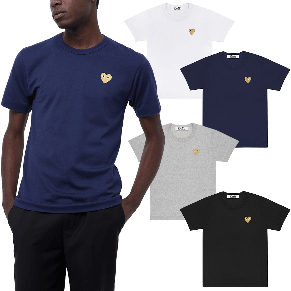 国内発送 / 正規店買付 【COMME des GARCONS】 PLAY GOLD HEART Tシャツ 半袖 コムデギャルソン メンズ レディース