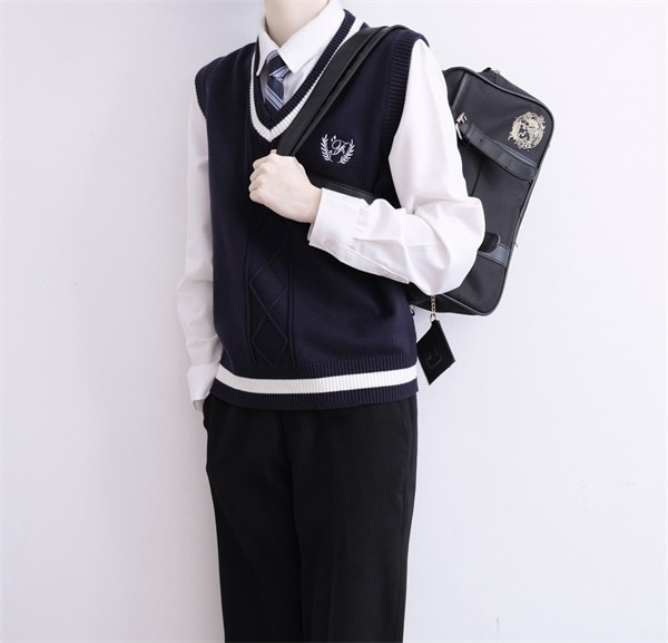 女の子ファッションフォーマルセットドレスノースリーブ 男子 学校 ニットベスト 卒業式 Vネック セーター 入学式 高校生 セーター(全2色) 制服 スクール 女の子 深Vネック 通学 レディース 5,454円
