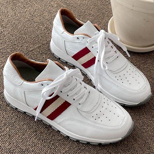 [シューズ] レザーコンビ 女性 レディース スリッポン スニーカー 3.5cm/3color sy136