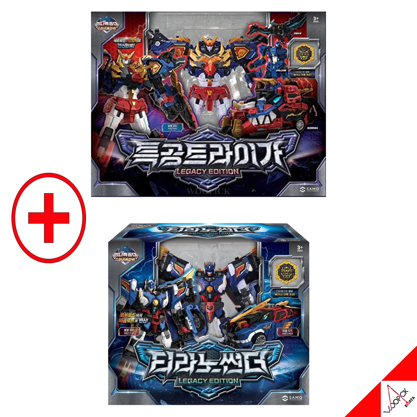 [関税込み]ミニ特攻隊/スーパー恐竜パワー/レガシー/2種ロボットセット/特攻トライガ/ティラノサンダー/レガシーエディション/2026年リニューアル/特攻トライが/合体ロボット/変身ロボット/正品