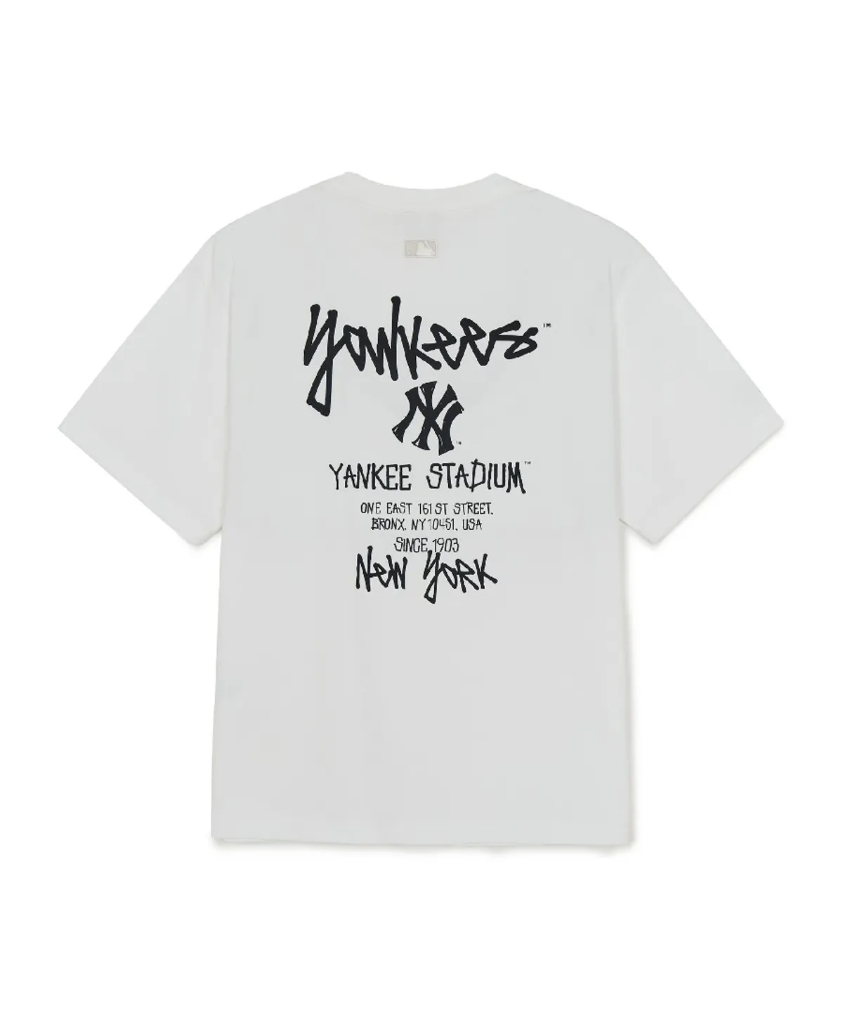 ベーシック ストリート 背面レター オーバーフィット 半袖Tシャツ NY（ホワイト）