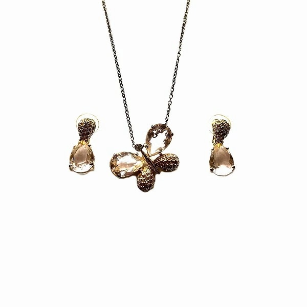 スワロフスキー バタフライネックレス イヤリング ネックレス イヤリング レディース 【中古】