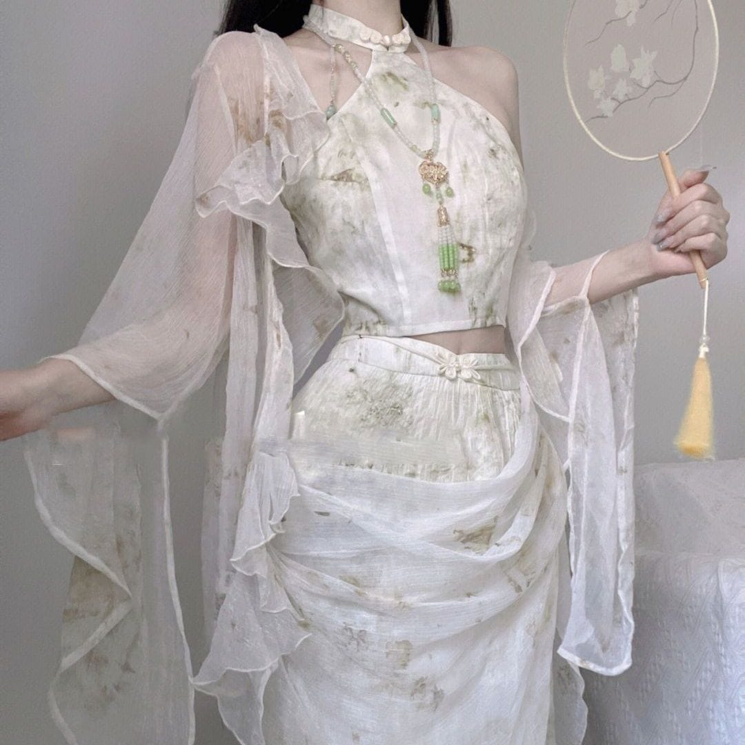 【急速出荷!】パーティードレスドレス 春 新作中糸カーディガン+タンクトップ+ハイウエスト半身スカート3点セットコスプレドレス