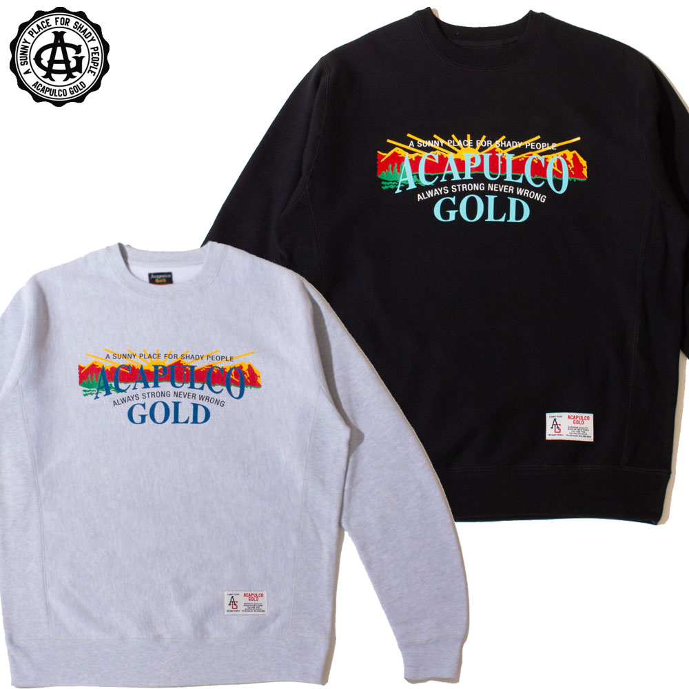 【Acapulco Gold/アカプルコゴールド】クルースウェット/MOUNTAIN RANGE CREWNECK SWEATSHIRT AG FW24-08クルーネック スウェット トレーナー