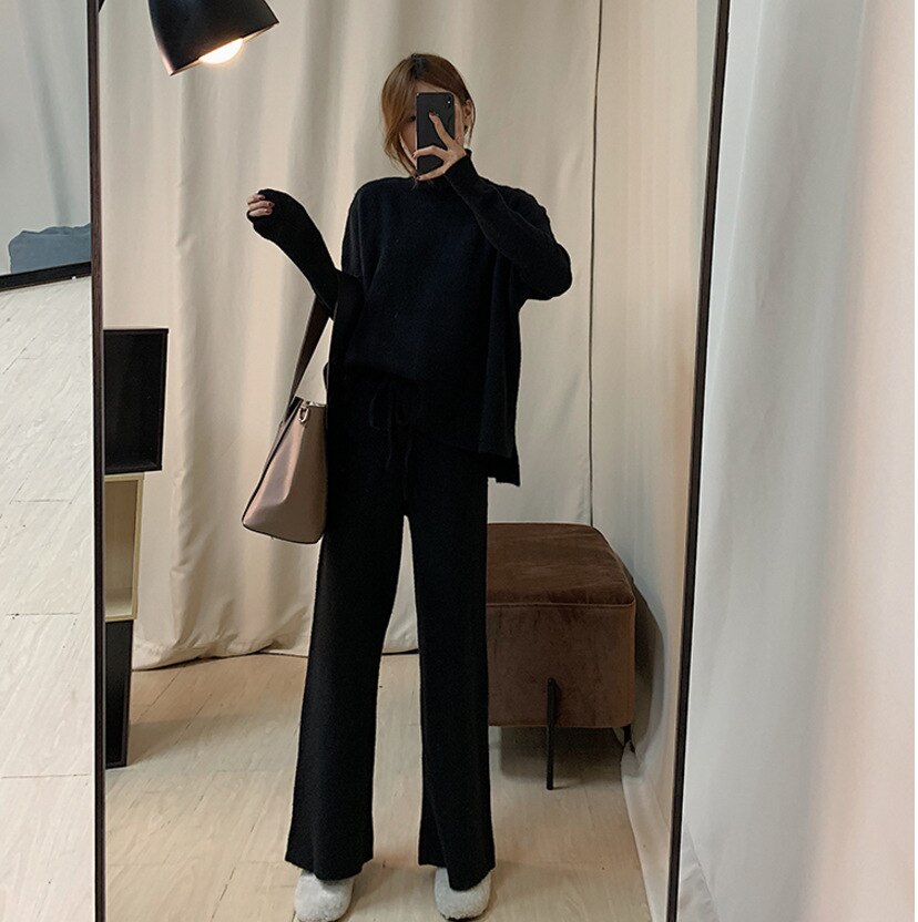 ニット/ワイドパンツ/スーツ/レディース/秋冬/セーター/スリーピーススーツ30%までに制限