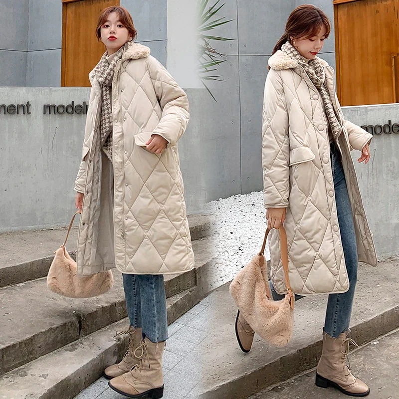 作セール中綿コートキルティングコートレディースロングコートアウター冬防寒ファーカラーダウンコート無地長袖防寒コート