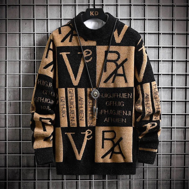 メンズストライプニットセーターラウンドネックプルオーバーカジュアルウェアデザイナージャンパー品質秋冬2022