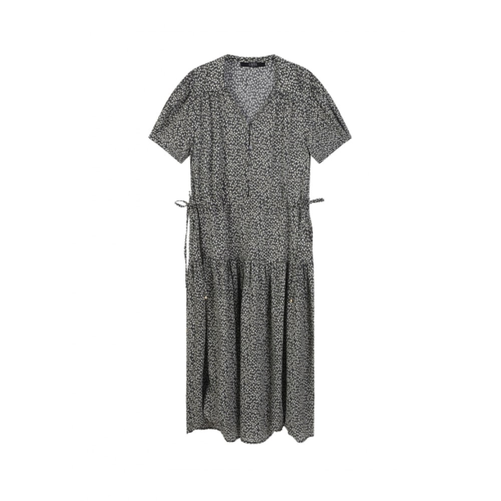 LAFELSORTOF コットンシャーリングロングドレス