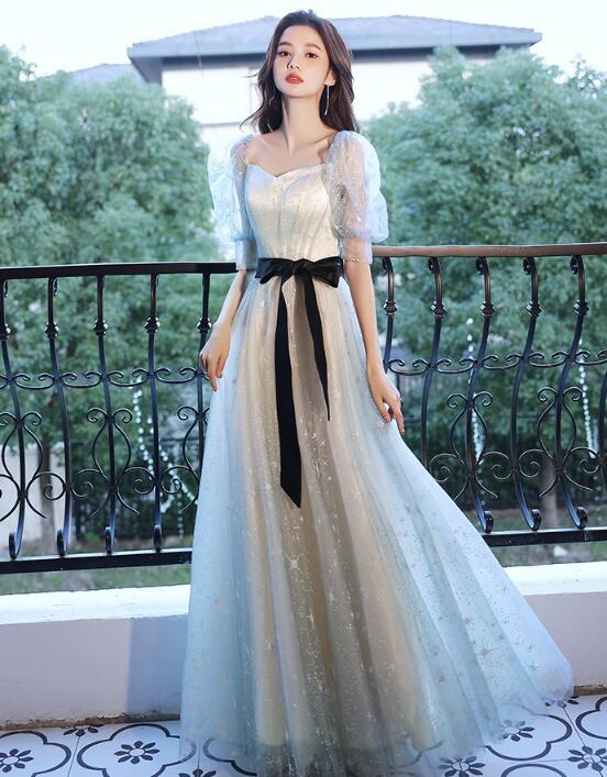 ドレス 大人 袖付き ロングドレス 編み上げ 花柄 透け感 キラキラ エレガント レディース ママ パーティードレス コンクール イブニングドレス 結婚式 演奏会ドレスロング ピアノ 発表会 ステージ