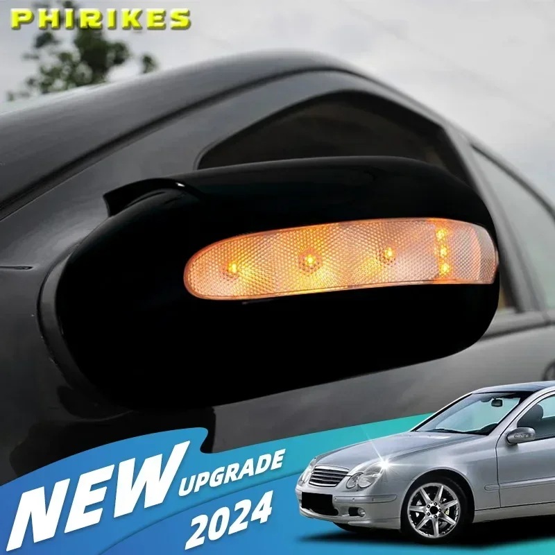 メルセデス・ベンツ Eクラス・Cクラス W211 W203 2001-2007年用 リアビューミラー ケースカバー カーボン調/ブラック カバーキャップ 輸入品