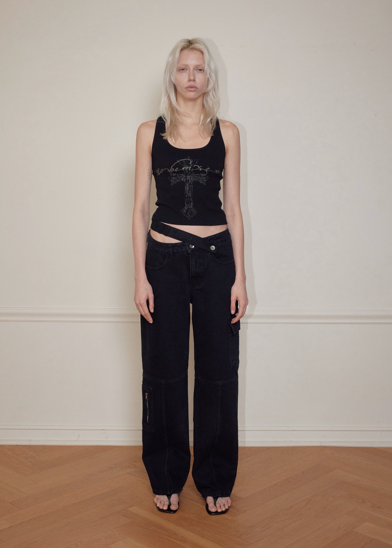 【bohemseo】 [2ND] JEWEL TANK TOP, BLACK 正規品