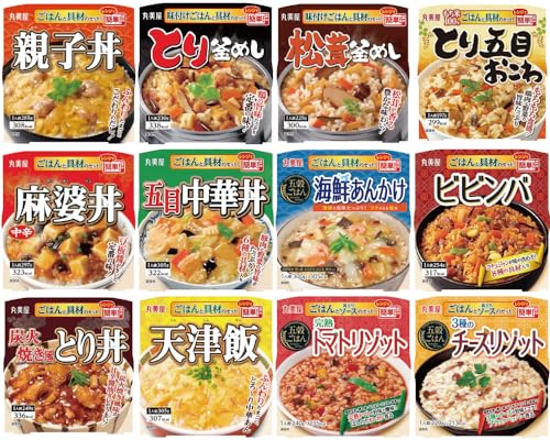 丸美屋 どんぶり ごはん付き 12種類 アソート セット ( 親子丼 麻婆丼 中華丼 ビビンバ とり丼 海鮮あんかけ 野菜あんかけ トマトリゾット チーズリゾット 釜めし3種 )