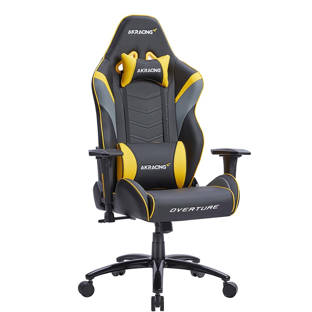 ゲーミングチェア デスクチェア 勉強机 勉強椅子 学習机 学習椅子 イエロー 黄 OVERTURE 高耐久PUレザー 180度リクライニング 在宅 リモート 5年保証 31490