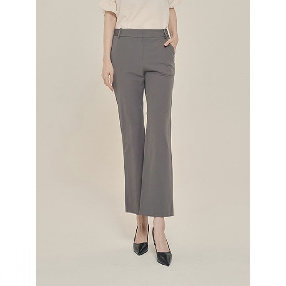 [シャトラン] グレーカジュアルセミブーツカットパンツHCCMPT801