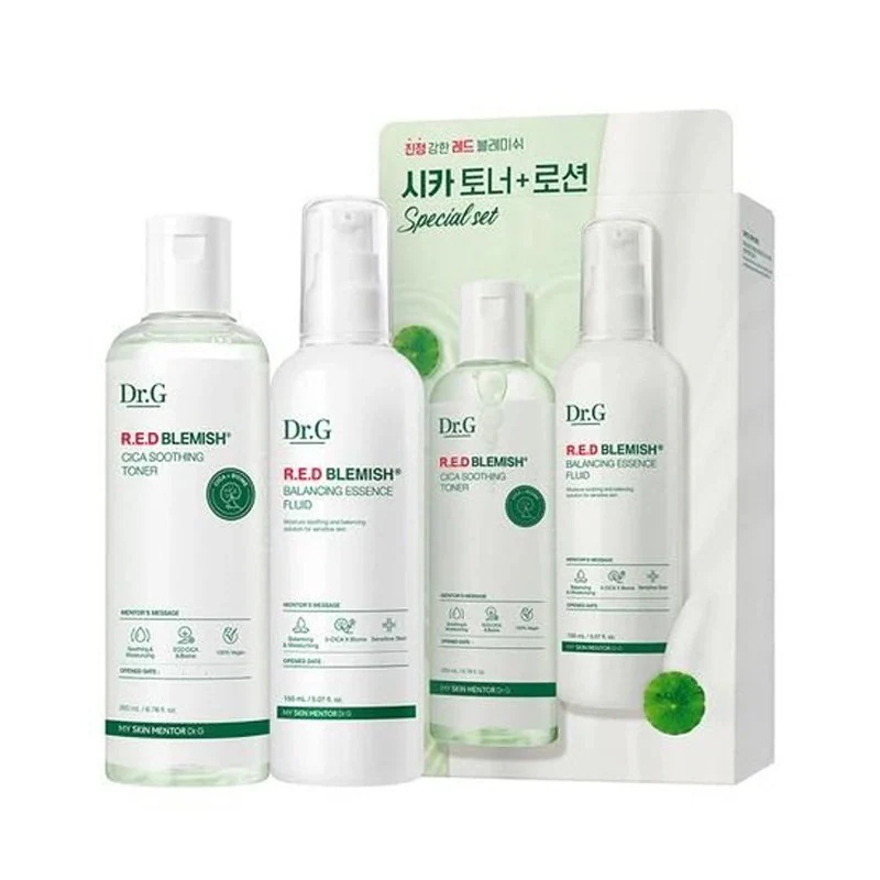レッドブレミッシュシカスージングトナー 200ml+エッセンスフルイド 150ml 韓国 スキンケア 化粧水 乳液 セット 鎮静 栄養 保湿