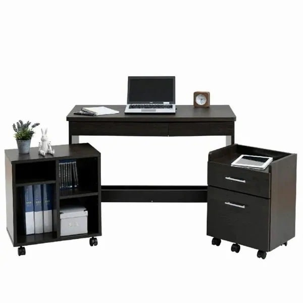 デスク+チェスト+ラック 3点セット SGT-0126-DB ダークブラウン