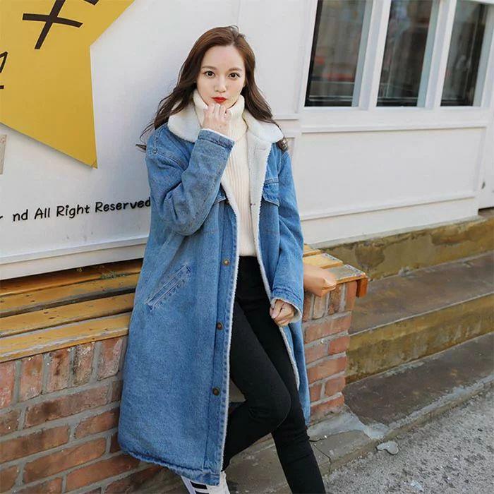 デニムジャケットデニムコートボア　裏起毛　コート　裏ボアコート　ジャケット大きいサイズボアジャケットデニムアウターレディース作　ゆったり 5,837円