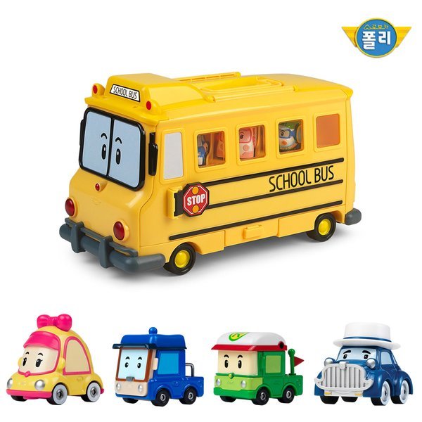 ROI TOYS ロボカーポリー スクールビーキャリア+ダイキャスティング4種(ミニベニー ロディ マスティ) 7,887円