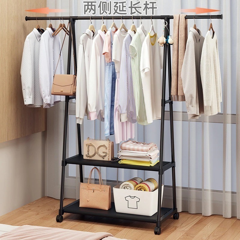 メガ割 ハンガーラック ハンガーラック 収納 大容量 収納 棚 収納棚 収納家具 プーリ可動三角フード 寝室着地ハンガー 多機能収納フード 多層棚