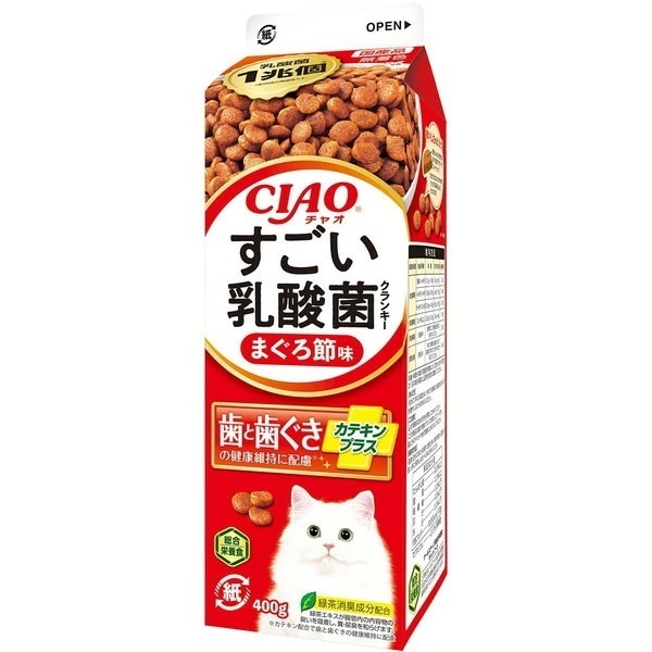 チャオ すごい乳酸菌クランキー牛乳パック まぐろ節味 400g