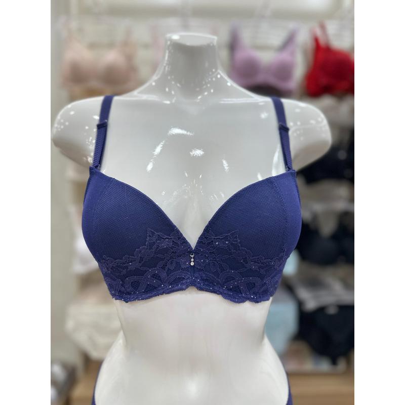 (DEカップ) トゥインクルスパンコールジャガードレースソフトモールドブラ(PUR) BR1980Q (スターフィールドCOEX)