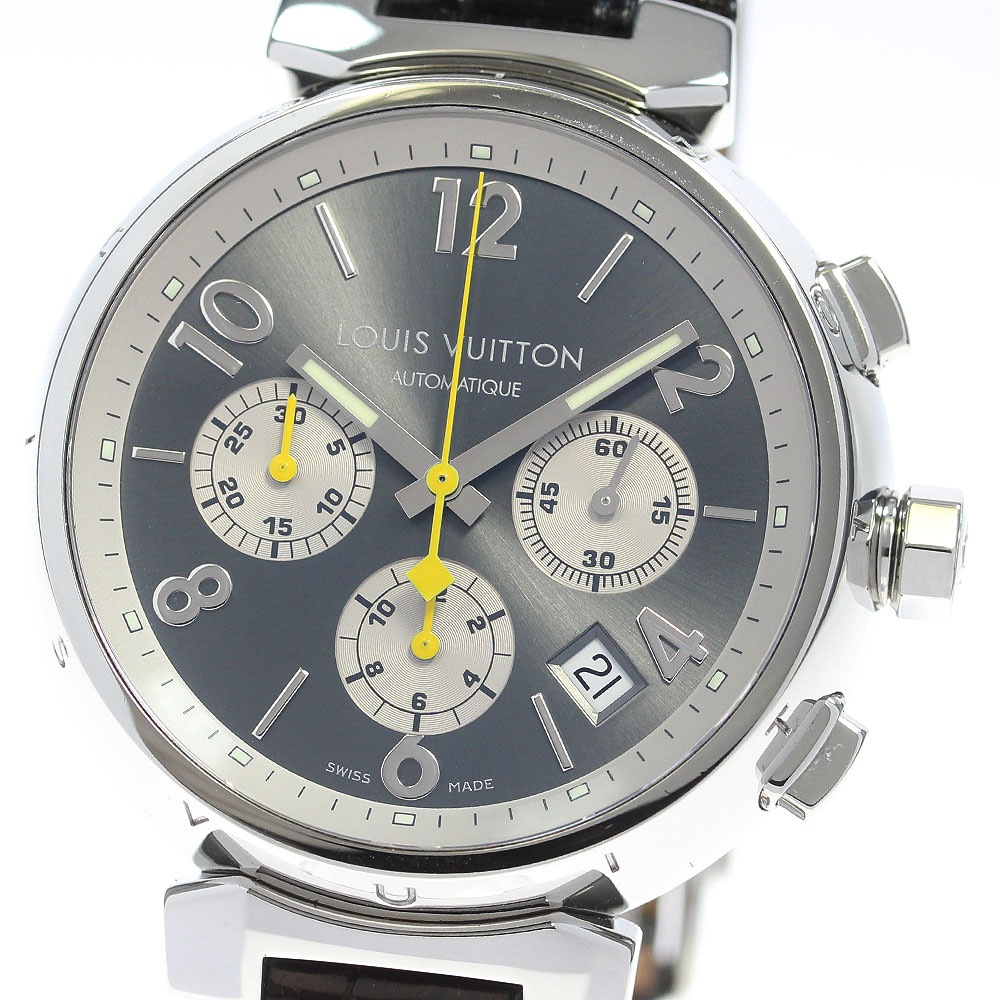 ルイ・ヴィトン LOUIS VUITTON Q1120 タンブール クロノグラフ デイト 自動巻き メンズ _860907【中古】