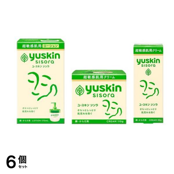 ユースキン シソラ ローション ポンプ付き本体ボトル 170mL＆クリーム 顔・からだ用 ボトル 110g＆チューブ 38g 6個セット
