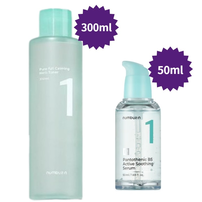 【正規品/1番 スペシャル 2種 鎮静 セット】1番清楚トナー300ml +1番パントテン酸アクティブアップスーディングセラム50ml /鎮静/皮脂/ニキビ肌/鎮静/皮脂/トラブル/韓国コスメ