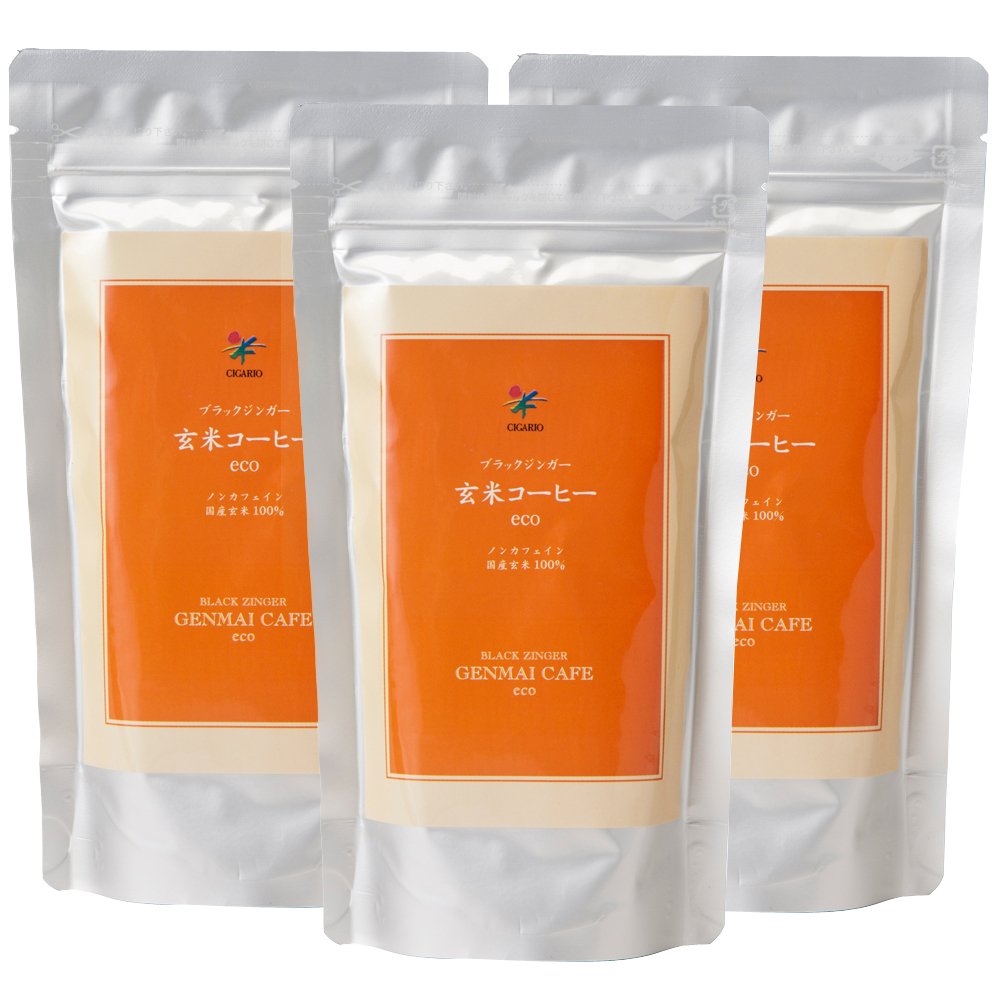 ブラックジンガー 玄米香琲 ファミリータイプ (玄米加工食品) 120g 3個セット