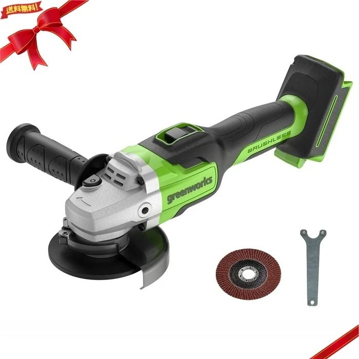 Greenworks 24V 100mm (4") ブラシレスモーター搭載 アングルグラインダ (本体のみバッテリー別売)