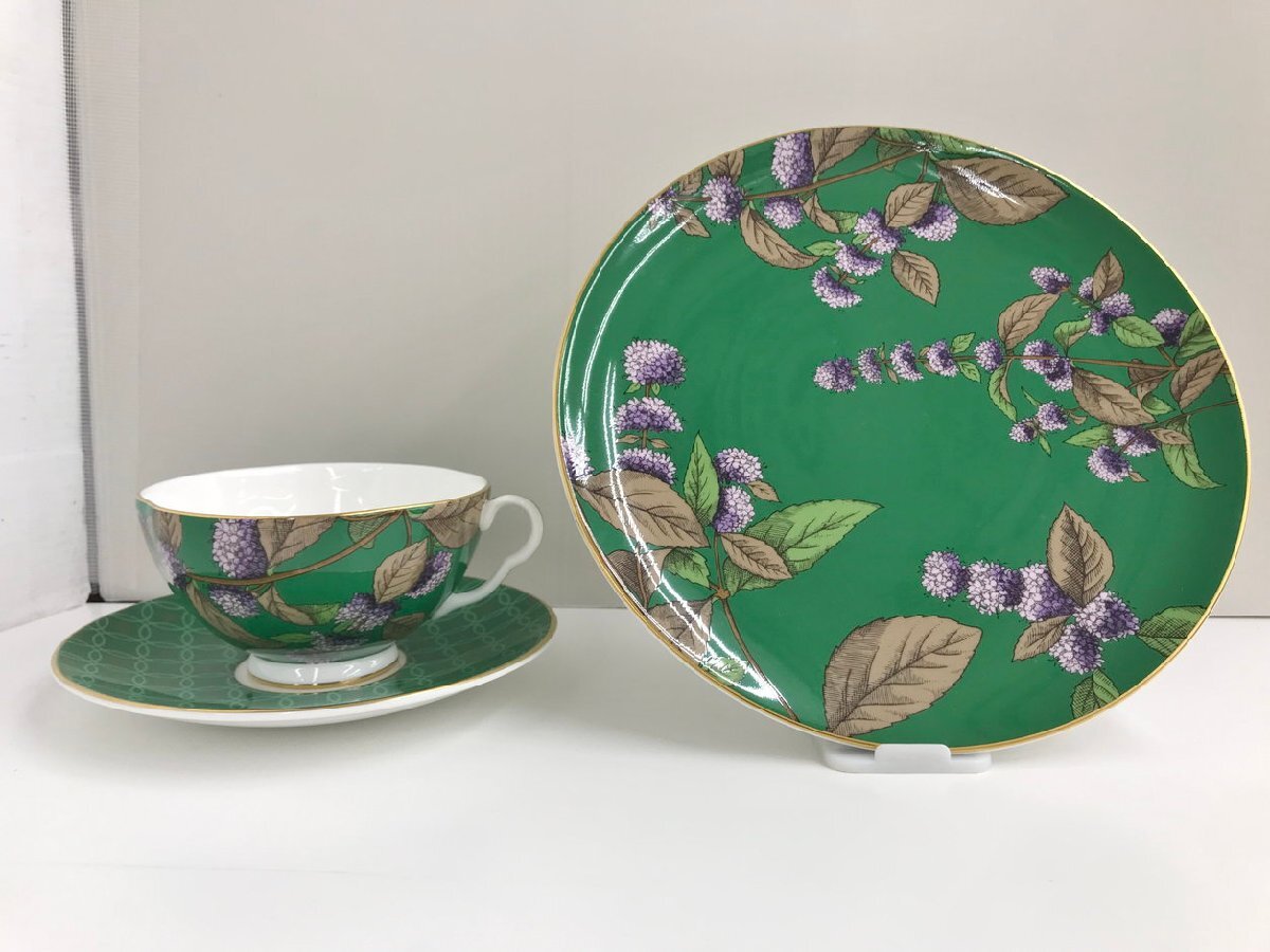 ウェッジウッド WEDGWOOD プレート＆カップ＆ソーサー THE GARDEN GREEN TEA＆MINT 箱付き ［静岡市］店頭併売品 未使用 2508LS931