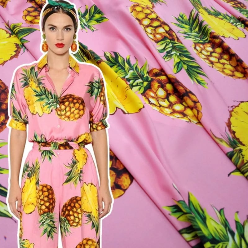 サテン生地,ポリエステルプリント,カスタムプリント,レディースファッション,パジャマ,縫製生地,夏用