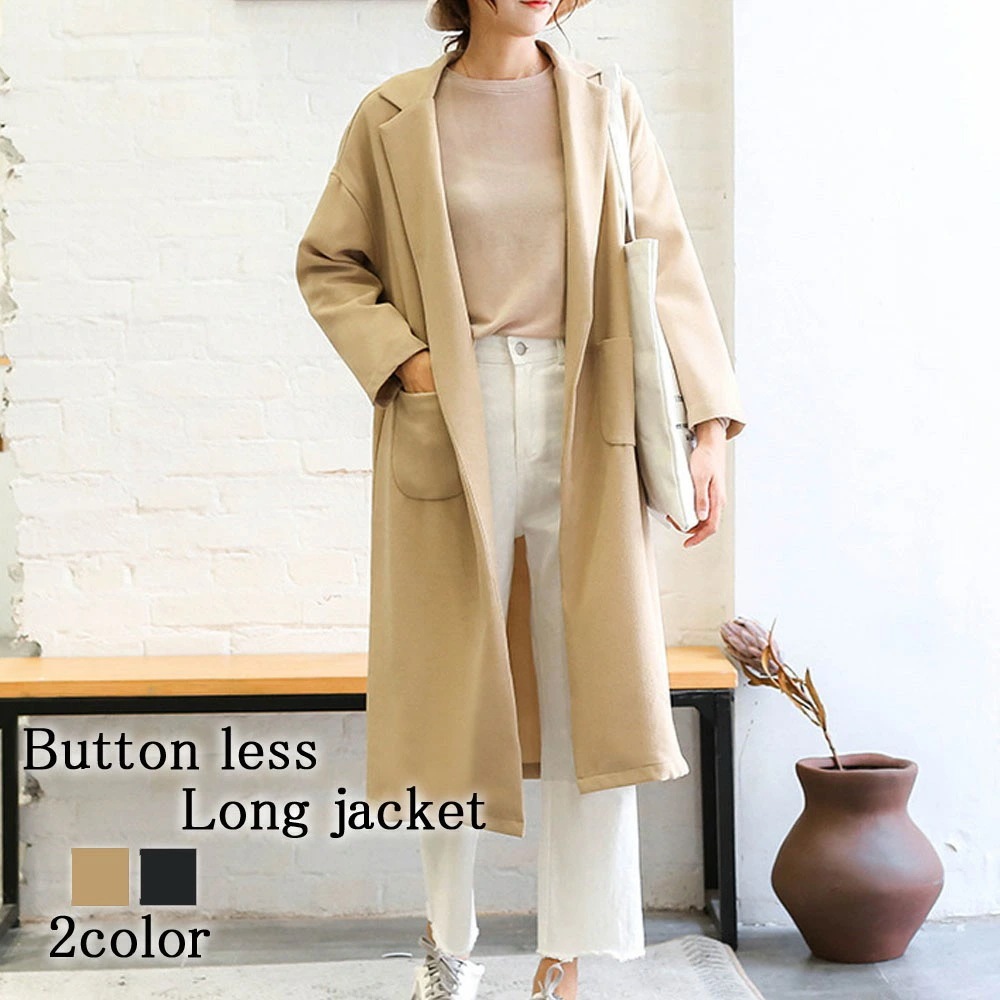 チェスターコート レディース ボタンレスロングジャケット 英国 40代 アウター 服 ダブル ショート丈 ブランド 冬 軽い 大きいサイズ ショート チェック ロングコート ロング 秋 コート キャメ