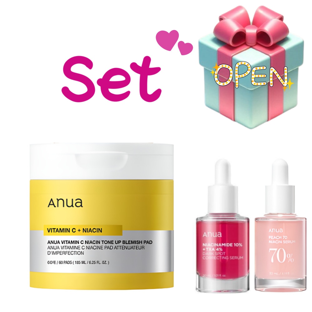 [正規品][韓国cosme][1+1][企画セット]ビタミンC トーンアップブレミッシュパッド60枚入/ 桃70％ナイアシンセラム, 30ml/ナイアシンアミド10%, トラネキサム酸 4% 30ml 6,151円