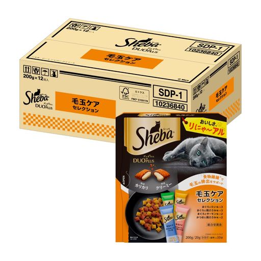 デュオプラス キャットフード 毛玉ケアセレクション 成猫用 200G×12個(ケース買い)