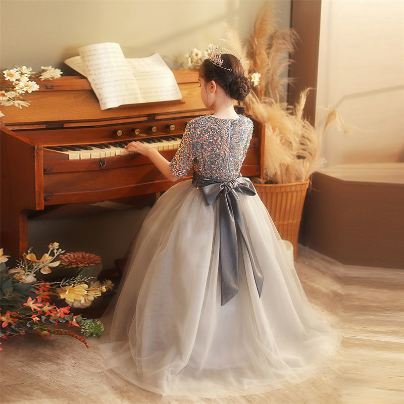 【2枚購入で 3oo円OFF】子供用ドレス2025フラワーチルドレンズのふくらんでいるプリンセスドレスショーピアノショーガールズバンケットドレス 4,508円