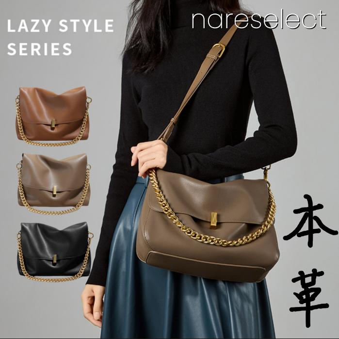 本革バッグ牛革ビッグバッグ斜めショルダー女性2025新型高級感チェーンバッグ大容量通勤ショルダーバッグ女性