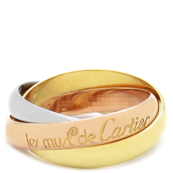 カルティエ Cartier リング 指輪 トリニティ クラシック K18WG K18YG K18PG ホワイトゴールドXイエローゴールドXピンクゴールド #51(JP11) 3連 3カラー 9.5号【