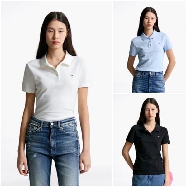 女性スリムエッセンシャルポロシャツ T32F1TKT01TWT1 TOMMY JEANS