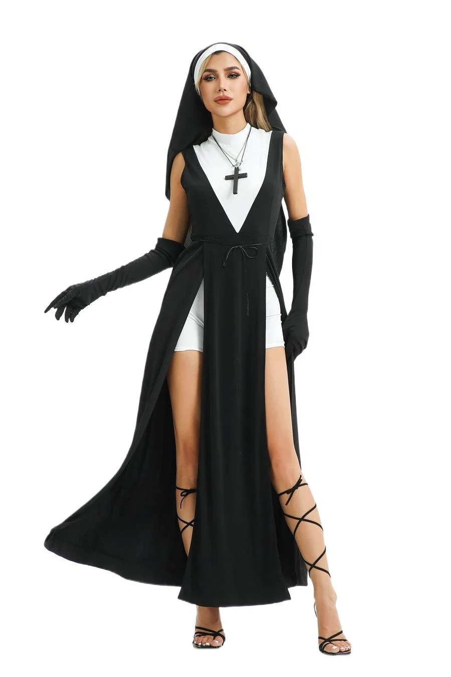 ヨーロッパとアメリカのハロウィン大人用コスチュームコスプレイースター修道女クロスマドンナドレスパフォーマンス衣装 8,007円