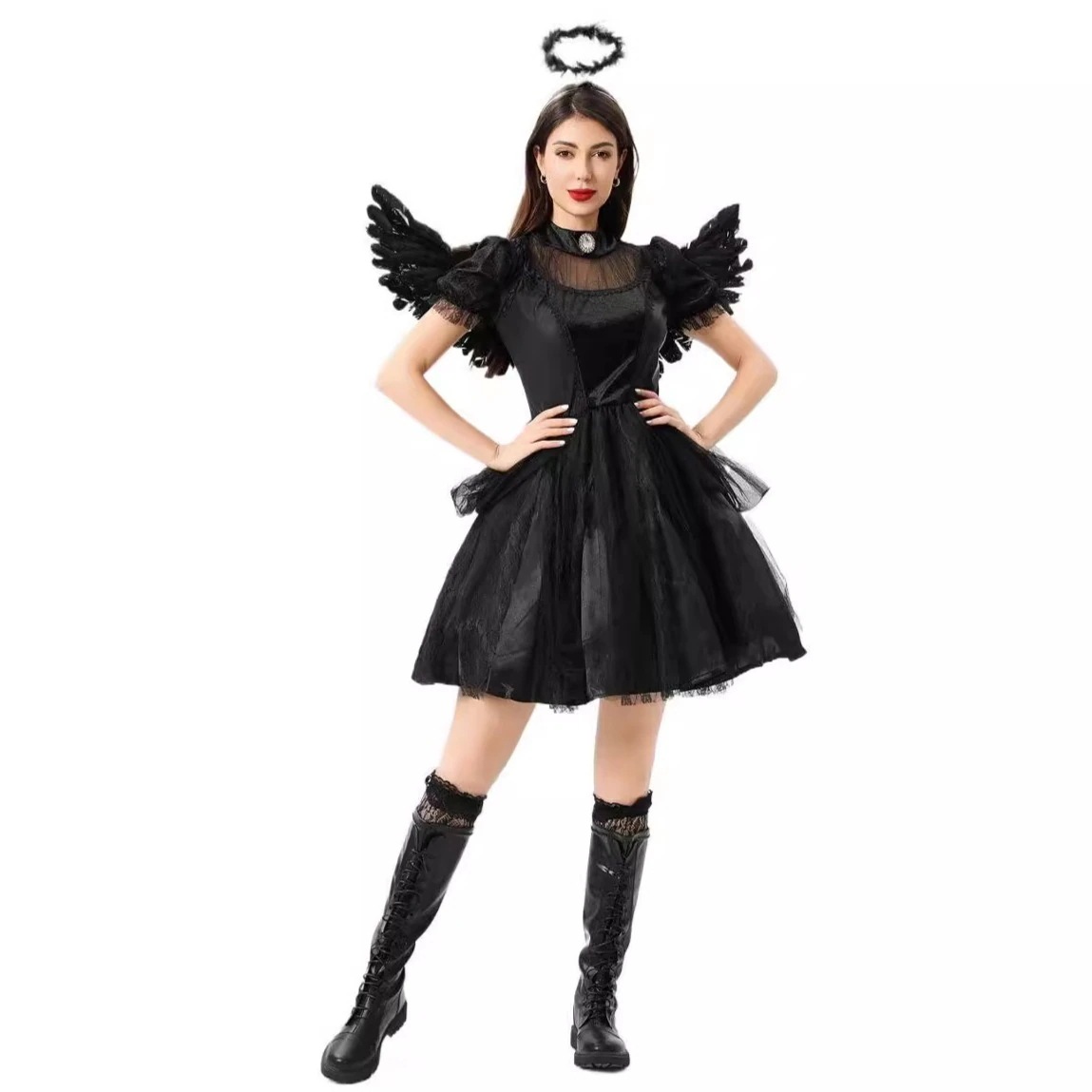 2024 ハロウィン大人用コスチューム天使コスチューム悪魔ヴァンパイア魔女ダークゴシックヨーロッパとアメリカのパフォーマンスドレス